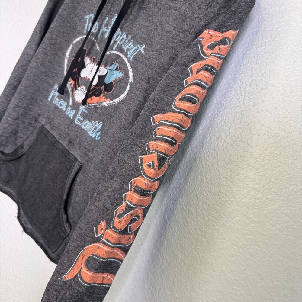 Disneyland Hoodie Womens Small Minnie Mickey Mouse Magical Place Burnout Sweater - Picture 5 of 11